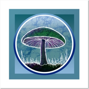 Mushroom Batik Style Deadhead Design Posters and Art